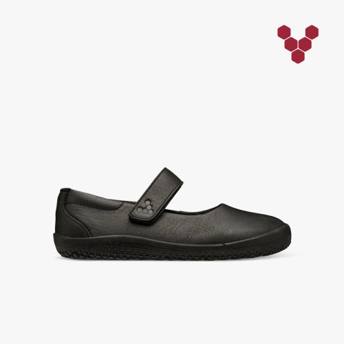 Vivobarefoot Wyn School II Svart Mary Jane Barn [1-URQS]